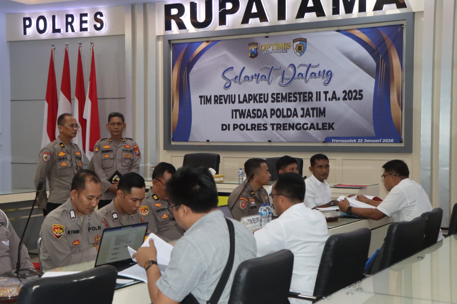 Reviu Laporan Keuangan, Itwasda Polda Jatim Kunjungi Mapolres Trenggalek